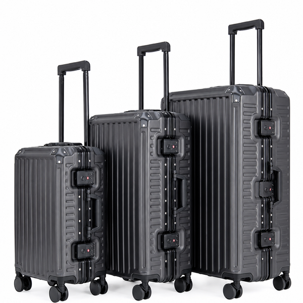 Titan – Ensemble Valises Noir Cadre Aluminium, 3 Pièces